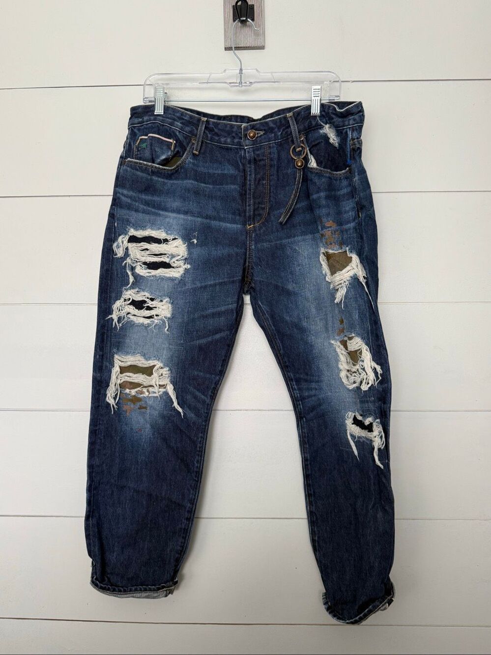 Tortoise Men’s 32 100% Cotton Dark Wash Distressed Jeans